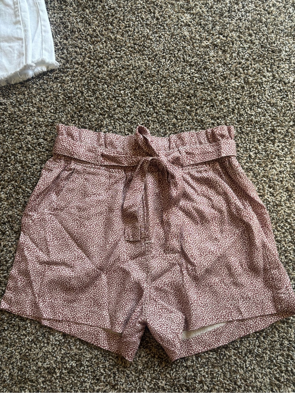 Thread & Supply Rose-Pink High Waist Paperbag Tie Shorts